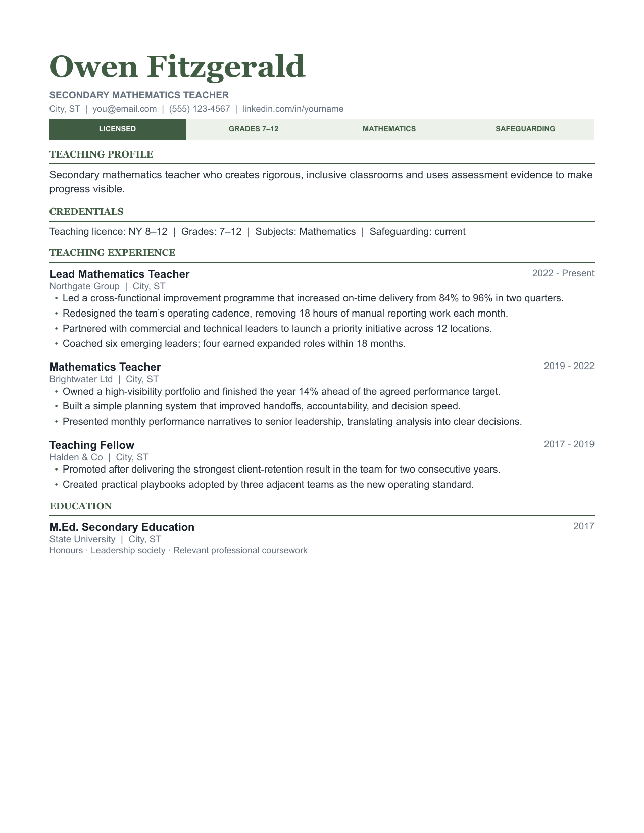 Chalkboard resume template preview