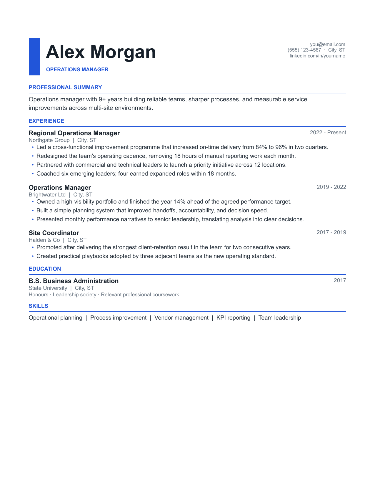 Crisp resume template preview