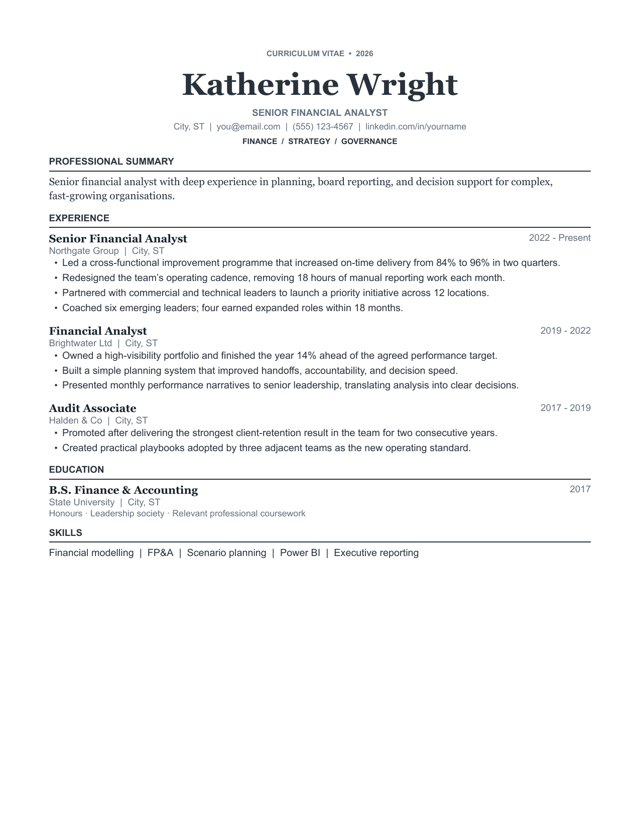 Ledger resume template preview